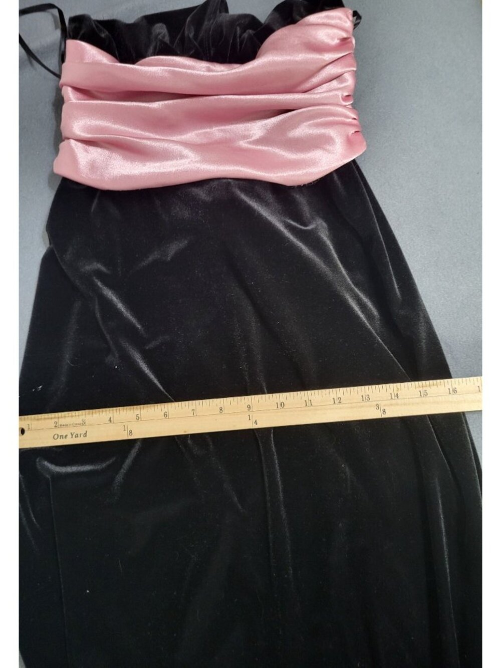 Jessica McClintock Gunne Sax VTG 90's Black Velvet Halter Dress Whimsigoth Glam - Picture 10 of 12